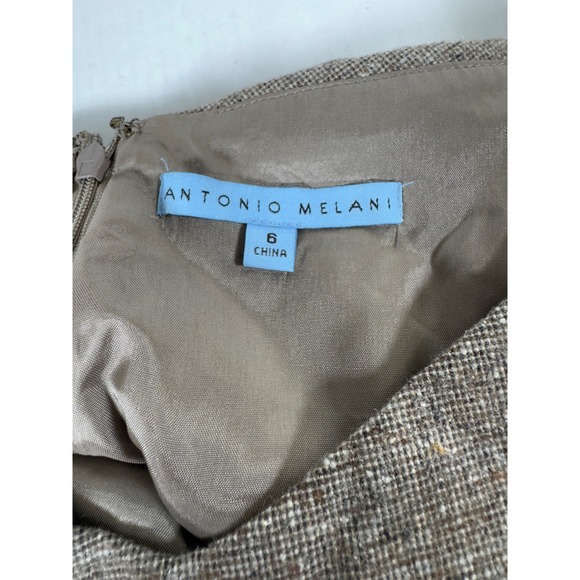 Antonio Melani Women Size 6 Brown Tweed Cap Sleeve Sheath‎ Dress Business Casual - Picture 11 of 11
